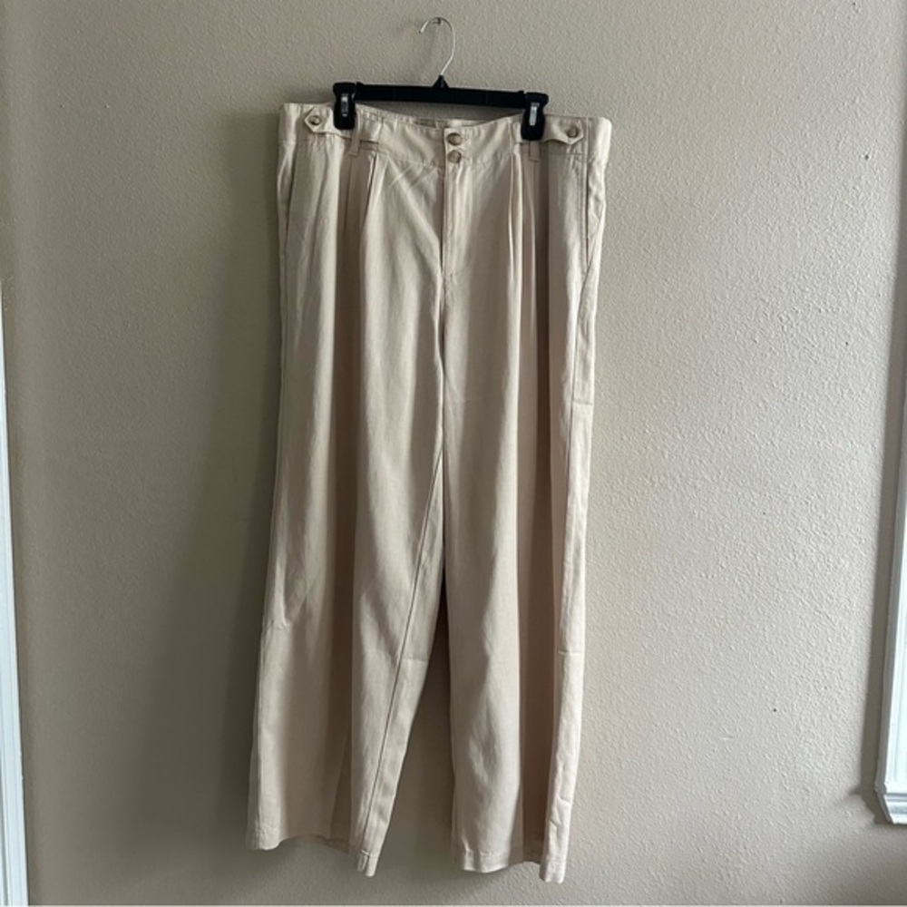 Madewell The Plus Harlow Wide Leg Pant in Drapey Twill Harvest Moon Color